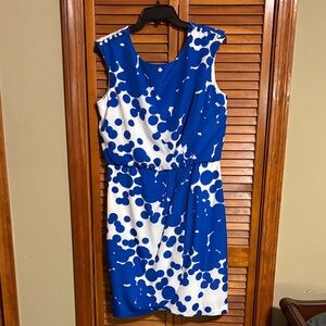 Emma & Michele Blue and White Polka Dot Midi Dress